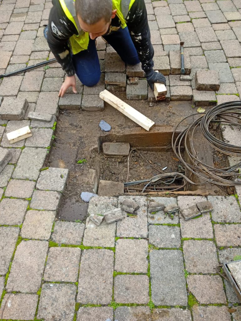 external construction works on residential block