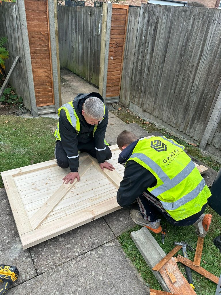 external construction works on residential block