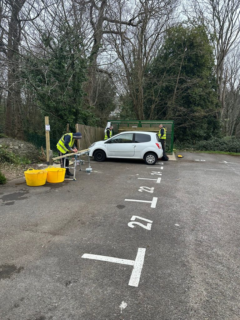 external construction works on residential block