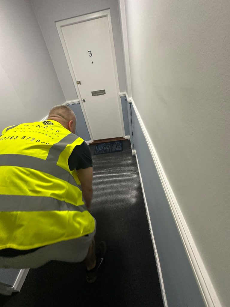 professional carpet cleaning equipment in communal area